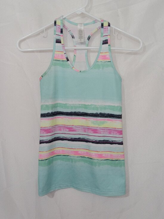 Ivivva Other - ivivva by Lululemon Tank Top Girls 10 Multicolor Stripe Racerback Athletic Yoga
